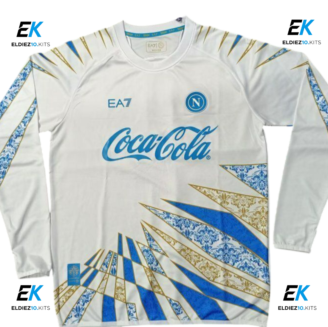 25-26 Napoli White Training Shirt Long Sleeve Version