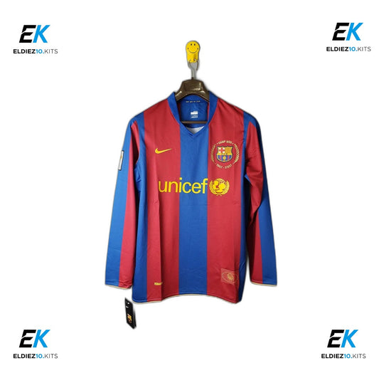 07-08 Barcelona Home Long Sleeve Retro