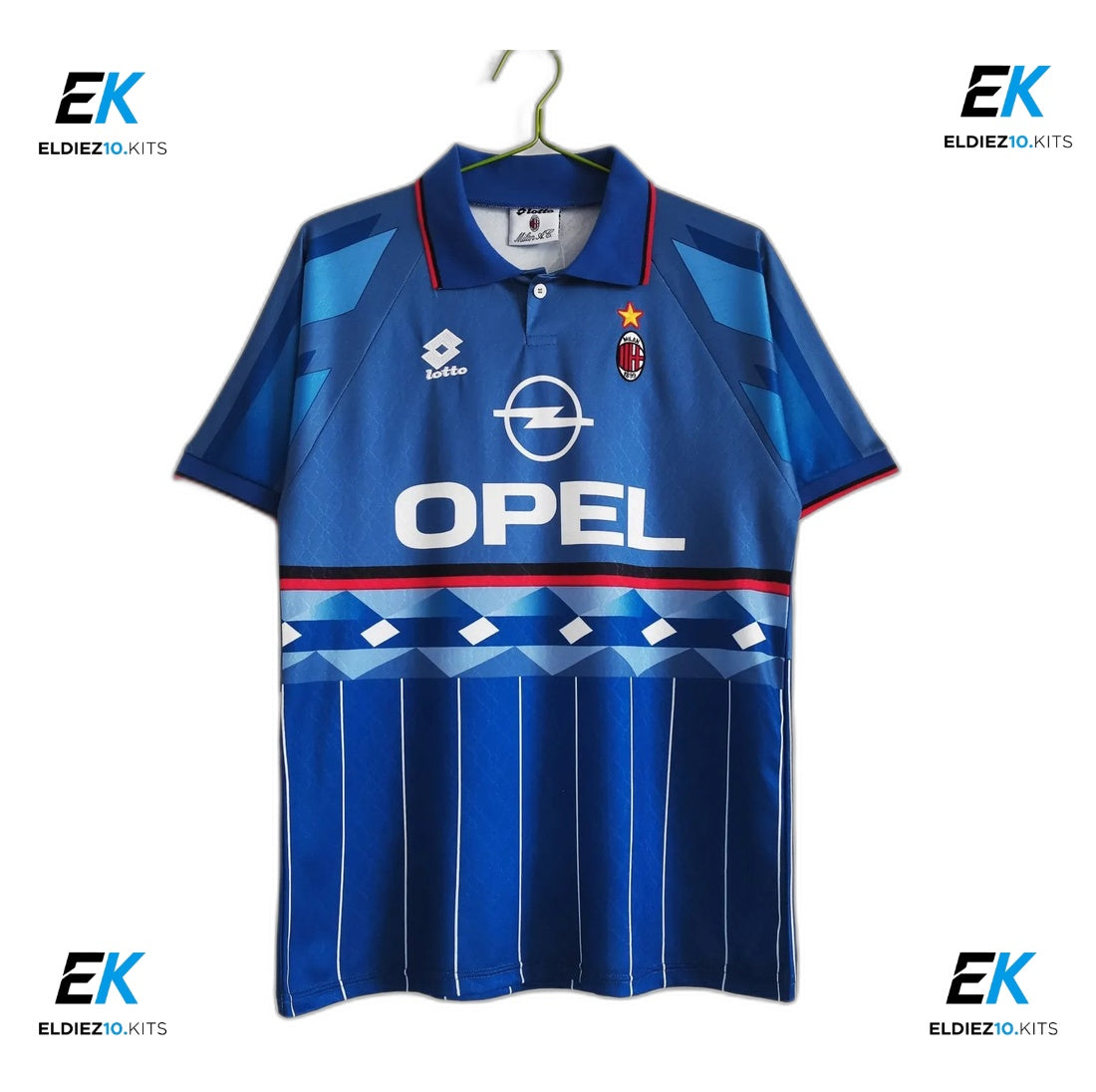 95-96 AC Milan 4TH Away Blue Retro