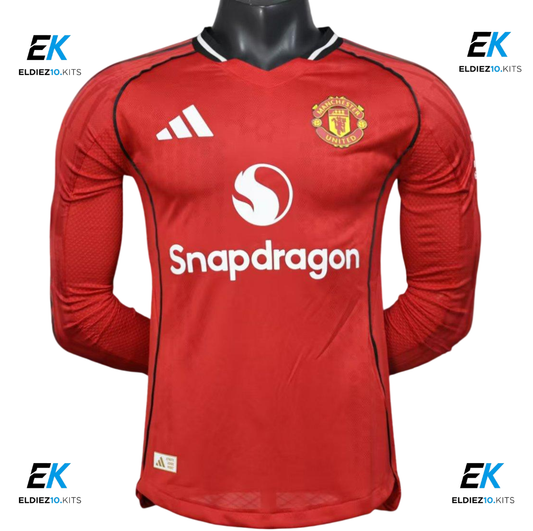 25-26 Manchester United Home Long Sleeve Player Version