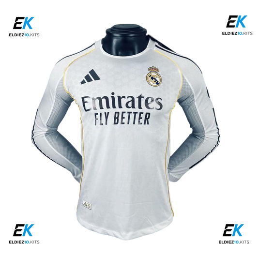 25-26 Real Madrid Home Long Sleeve Player Version